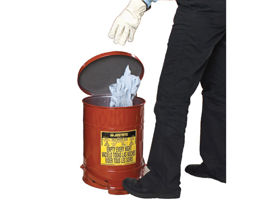 Oily Waste Can, 6 gallon (20L), foot-operated self-clos