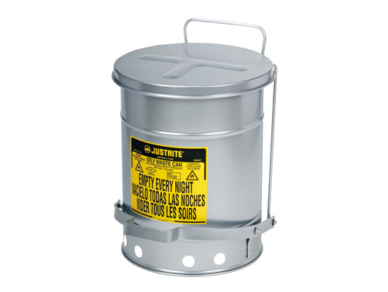 Oily Waste Can, 10 gallon (34L), foot-operated self-clo