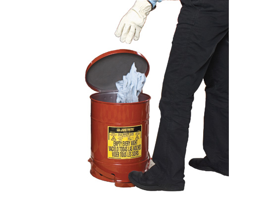 Oily Waste Can, 10 gallon (34L), foot-operated self-clo