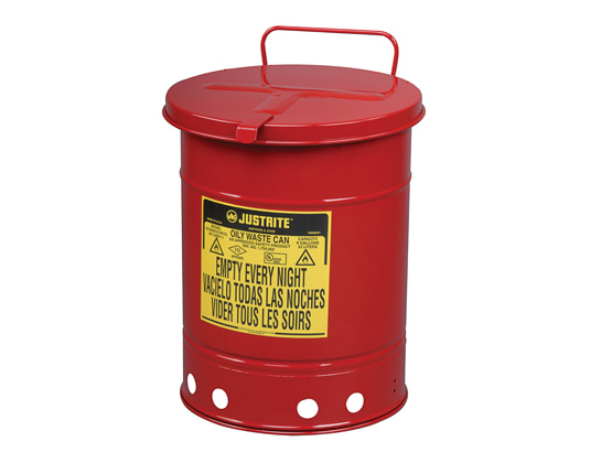 Oily Waste Can, 10 gallon (34L), hand-operated cover