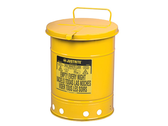 Oily Waste Can, 10 gallon (34L), hand-operated cover