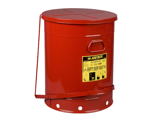 Oily Waste Can, 21 gallon (80L), foot-operated self-clo