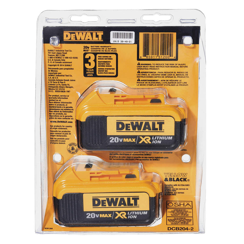 20V MAX™ Battery, Li-Ion, For Use With DEWALT® 20V C