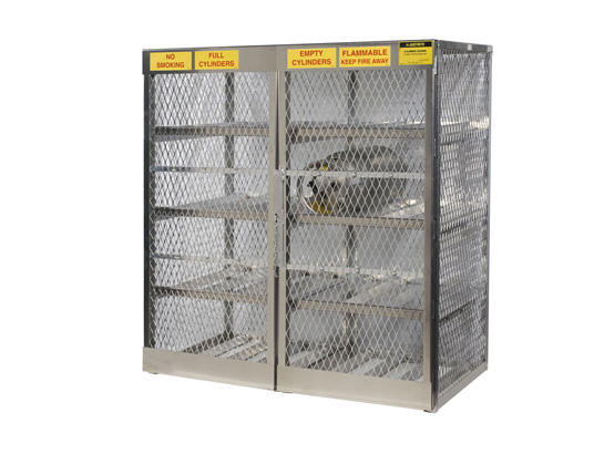 Cylinder locker for safe storage of 16 horizontal