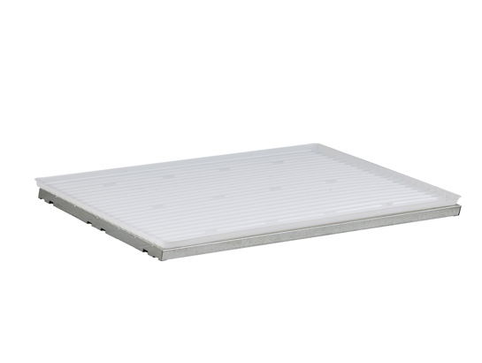 SpillSlope Steel Shelf with polyethylene Tray for 22-ga