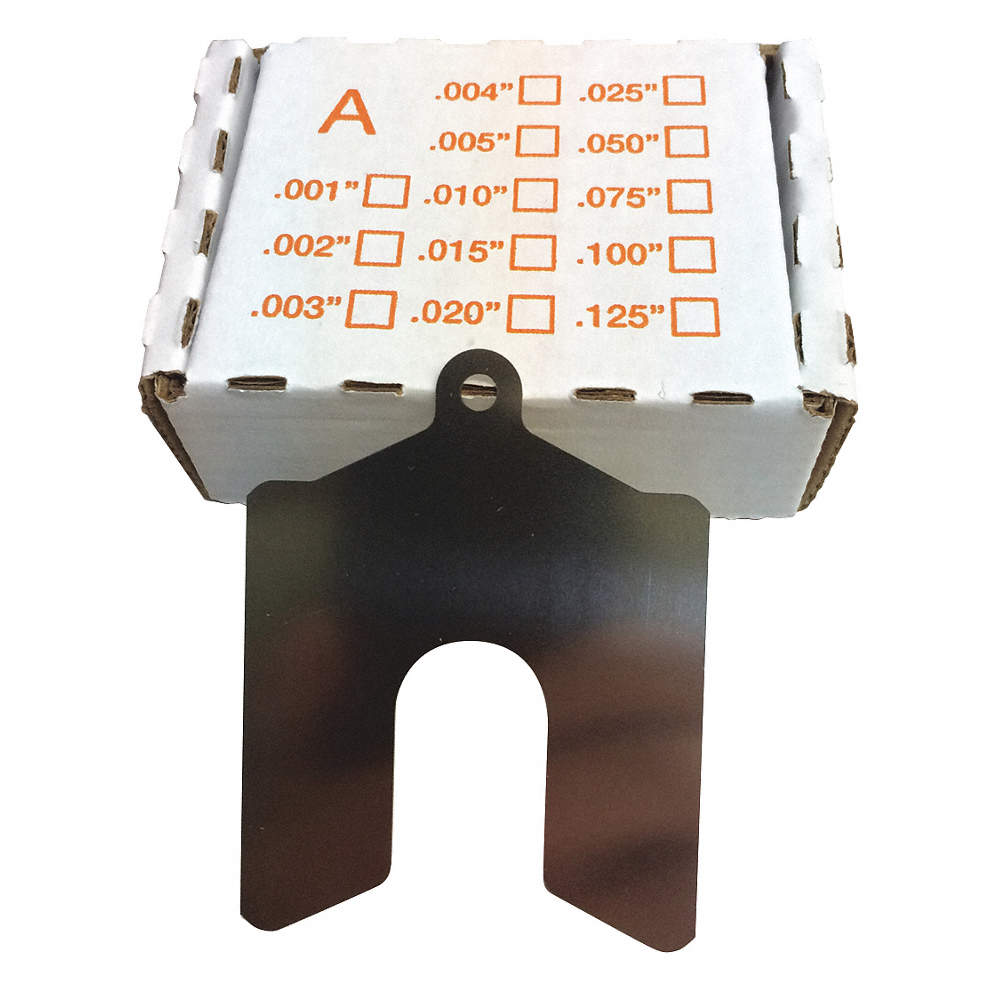 Stainless Steel Slotted Shim with Tab, 0.1000" Thicknes