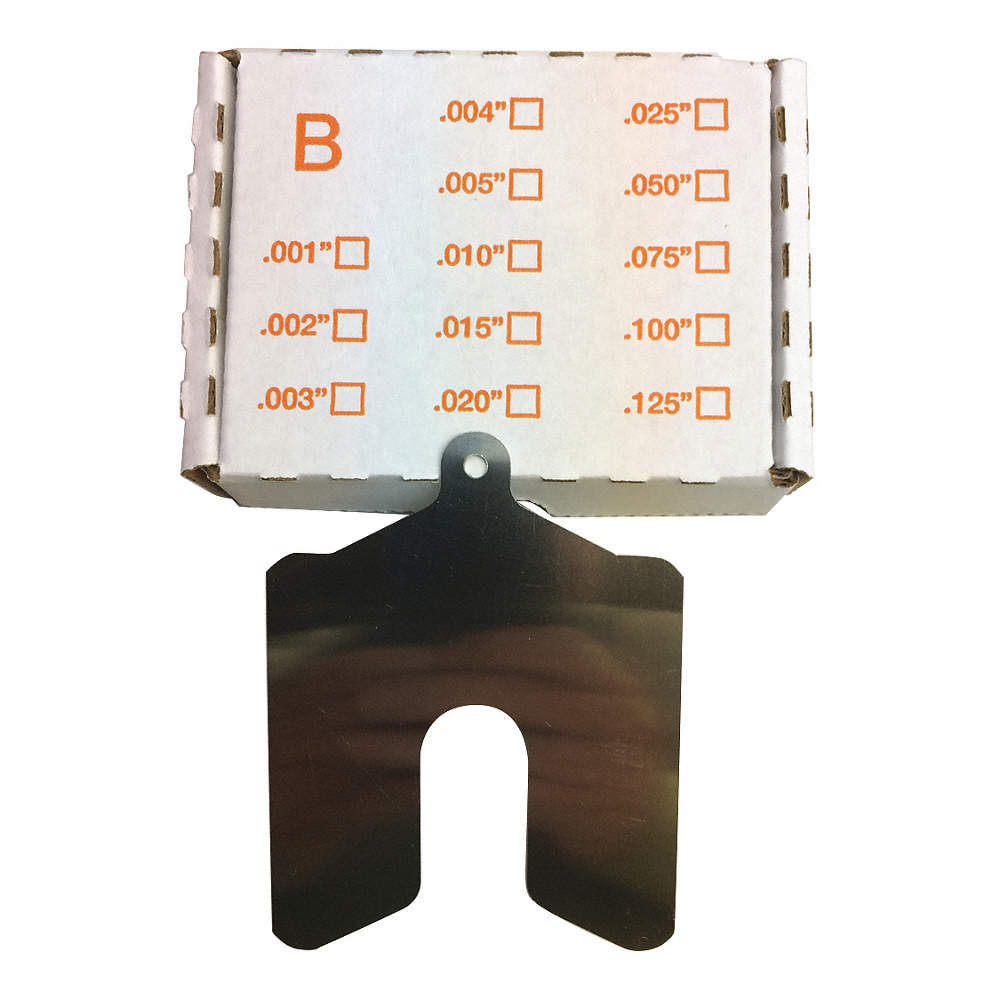Stainless Steel Slotted Shim with Tab, 0.0040" Thicknes