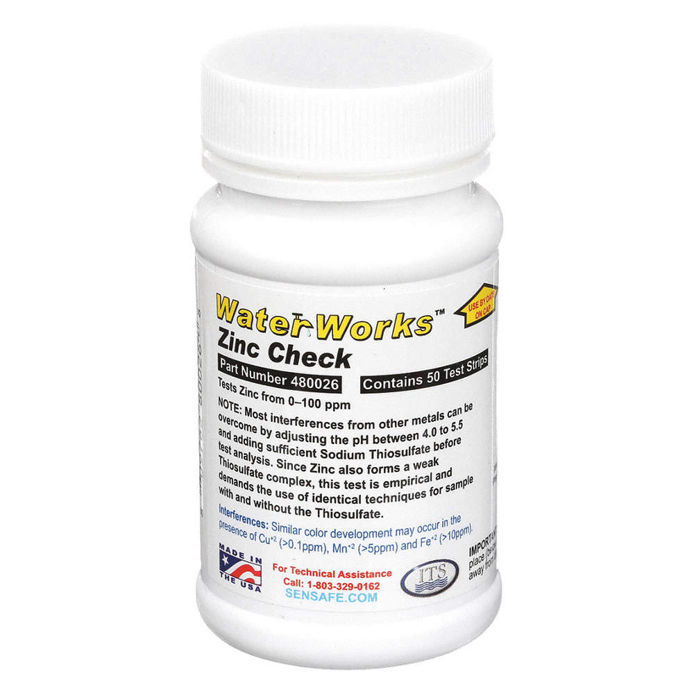 Test Strips 50 PK Testing Parameter: Zinc Range: 0, 2, 