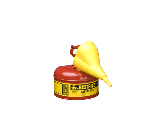 Type I Steel Safety Can for flammables, with Funnel, 1 