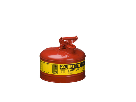 Type I Steel Safety Can for flammables, 2.5 gallon (9.5