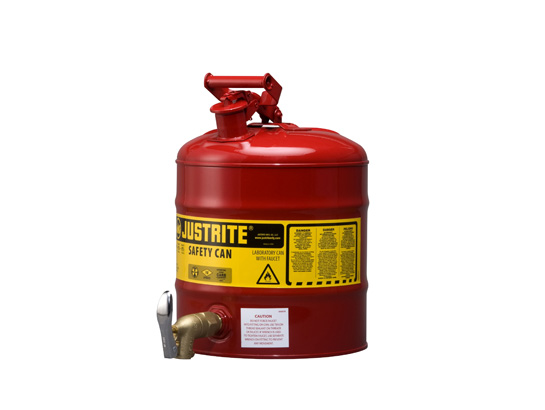Type I Shelf Safety Can, 5 gallon, bottom 08902 faucet,