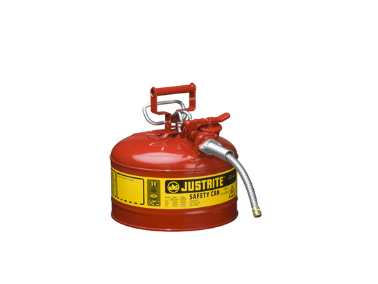 Type II AccuFlow Steel Safety Can for flammables, 2.5 g