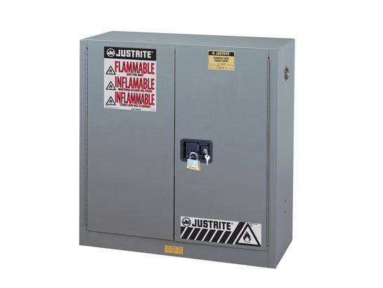 Flammable Safety Cabinet, 30 Gal., Gray