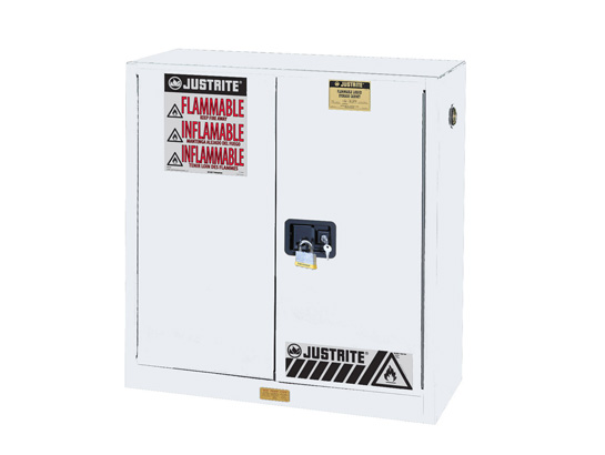 Flammable Safety Cabinet, 30 Gal.,White