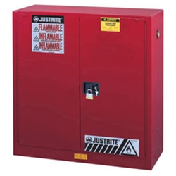 Flammable Safety Cabinet, 30 Gal., Red
